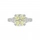 Δαχτυλίδι Μονόπετρο Cushion Cut Κίτρινο Ζιργκόν Ασήμι 925 KS-151