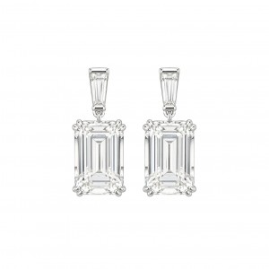 Σκουλαρίκια Emerald Cut Λευκά Ζιργκόν Ασήμι 925 KS-147 Σκουλαρίκια Emerald Cut Λευκά Ζιργκόν Ασήμι 925 KS-147