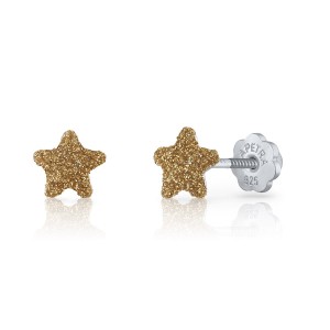 Lapetra Kids Earrings Gold Star Enamel Silver 925