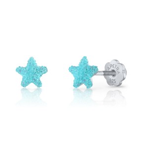 Lapetra Kids Earrings Blue Star Enamel Silver 925