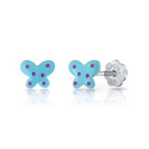 Lapetra Kids Earrings Butterfly Enamel Silver 925