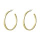 LOISIR Σκουλαρίκια Χρυσοί Κρίκοι 4 εκ. Ατσάλι Λευκά Ζιργκόν 03L15-01549