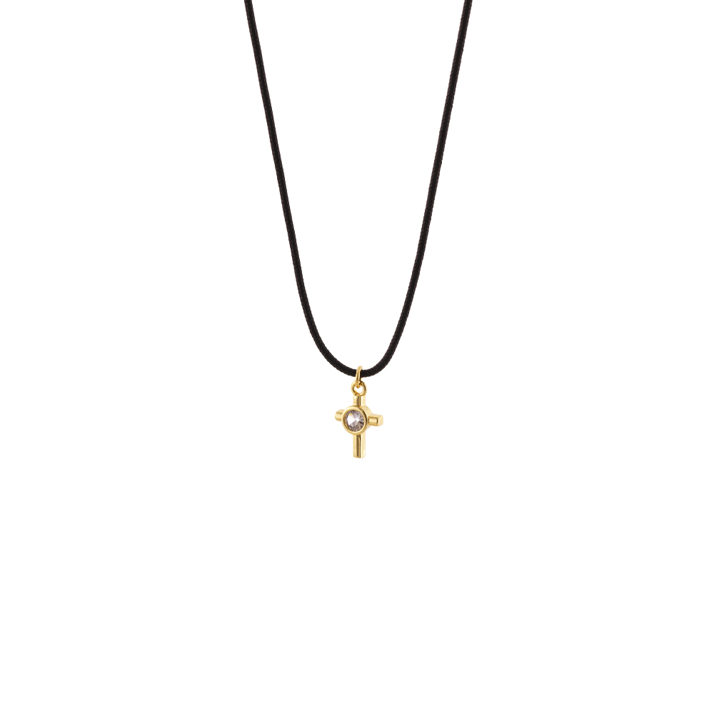 LOISIR Charming Σταυρός μαύρο κορδόνι 01L15-02093