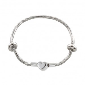 LOISIR Charming ατσάλινο αλυσίδα με κούμπωμα καρδιά 19.5 cm 02J03-00028