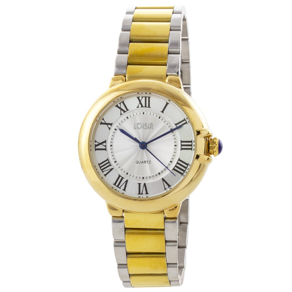 LOISIR Ρολόι Timeless με δίχρωμο ατσάλινο μπρασελέ και ασημί καντράν 11L05-00719