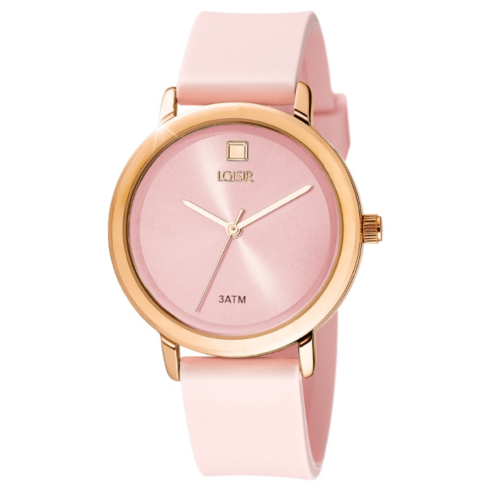 LOISIR Ρολόι New Popsicle με nude λουράκι σιλικόνης και ροζ χρυσό καντράν 11L75-00363