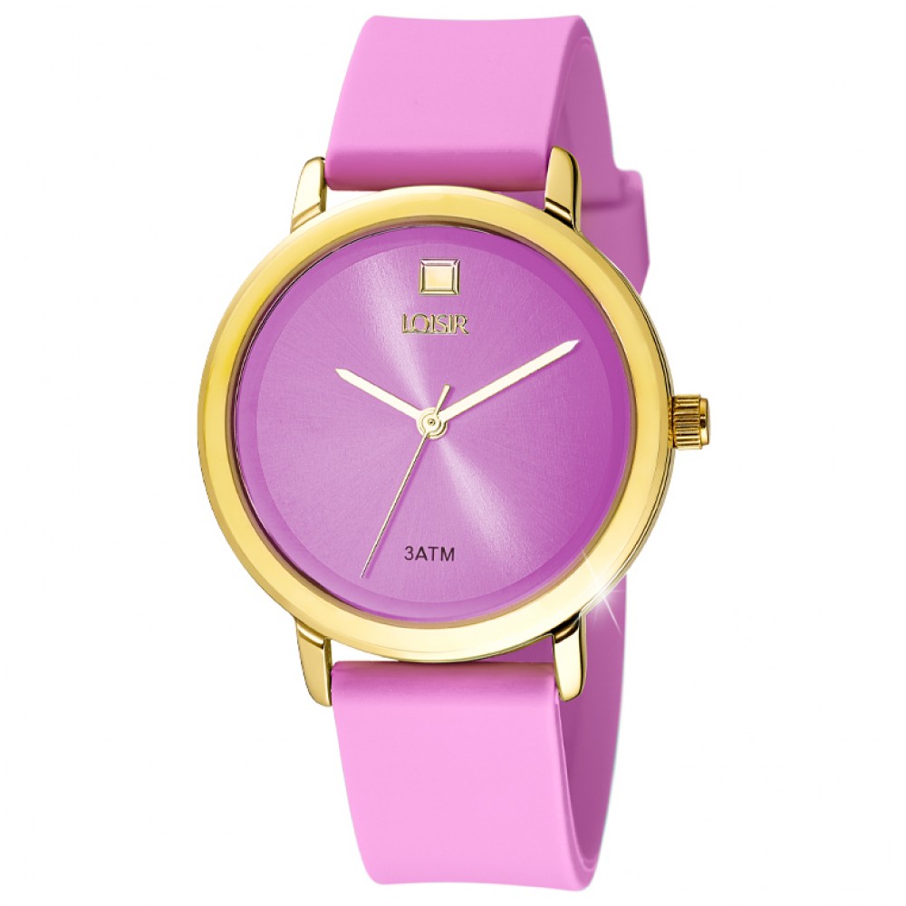 LOISIR Ρολόι New Popsicle με ροζ λουράκι σιλικόνης και ροζ καντράν 11L75-00364