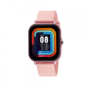 LOISIR Ρολόι Smartwatch μαύρο/ροζ με ροζ λουράκι σιλικόνης 11L75-00343