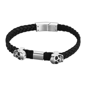 LOTUS Men's Bracelet Black Leather and Black Stainless Steel LS2067-2/2