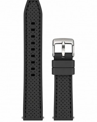 ΛΟΥΡΑΚΙ Σιλικόνης Μαύρο με Μαύρες Ραφές 24mm TS-BLA0101-24