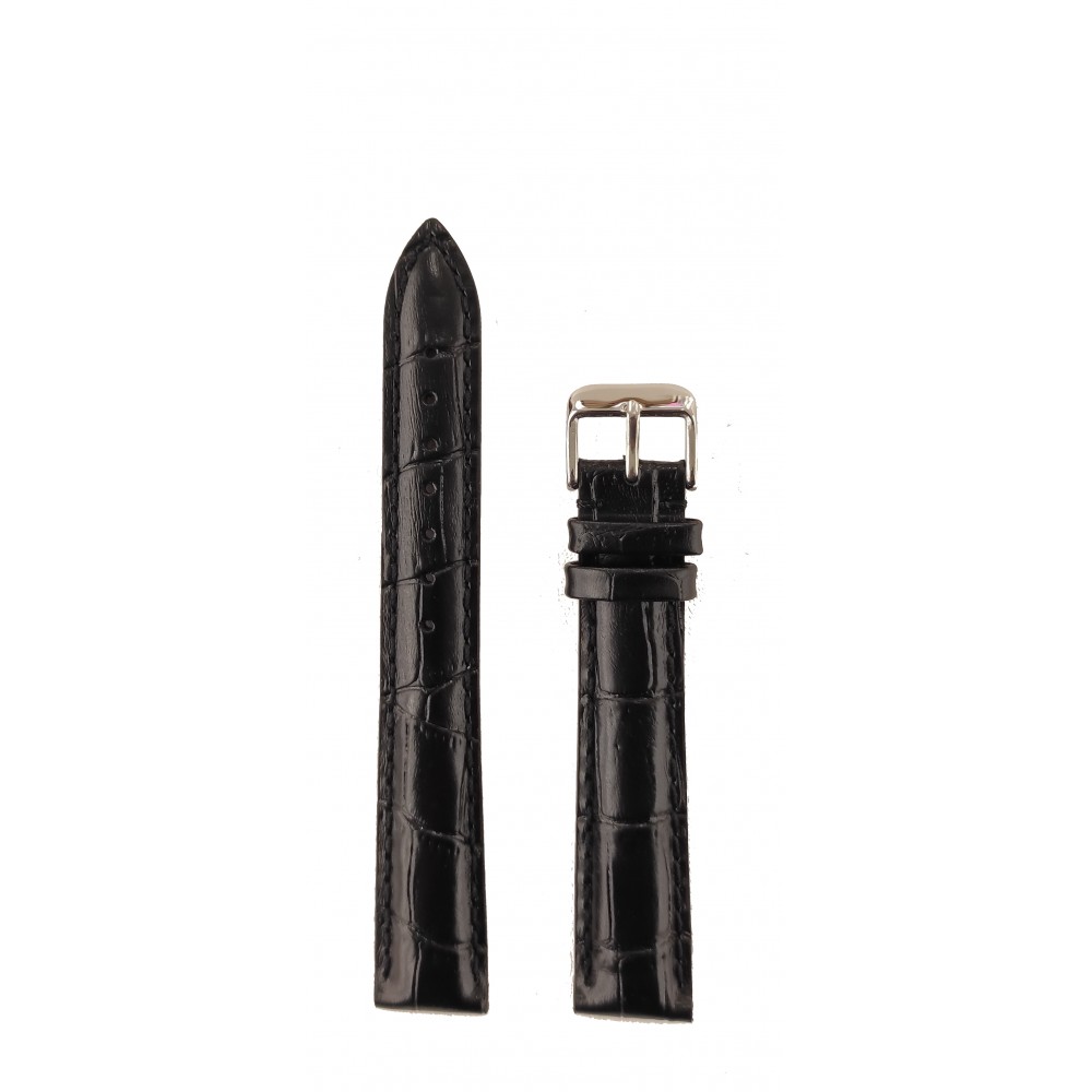 ΛΟΥΡΑΚΙ Δερμάτινο Μαύρο Κροκό 18mm T-BL613-18