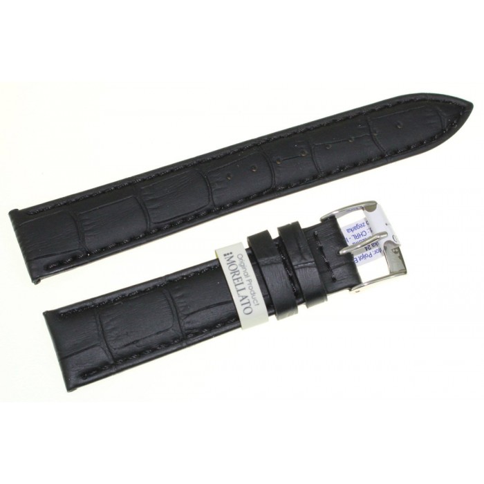 Morellato Bolle Λουρακι Μαύρο Δερμάτινο Κροκό 24mm A01X2269480019CR24