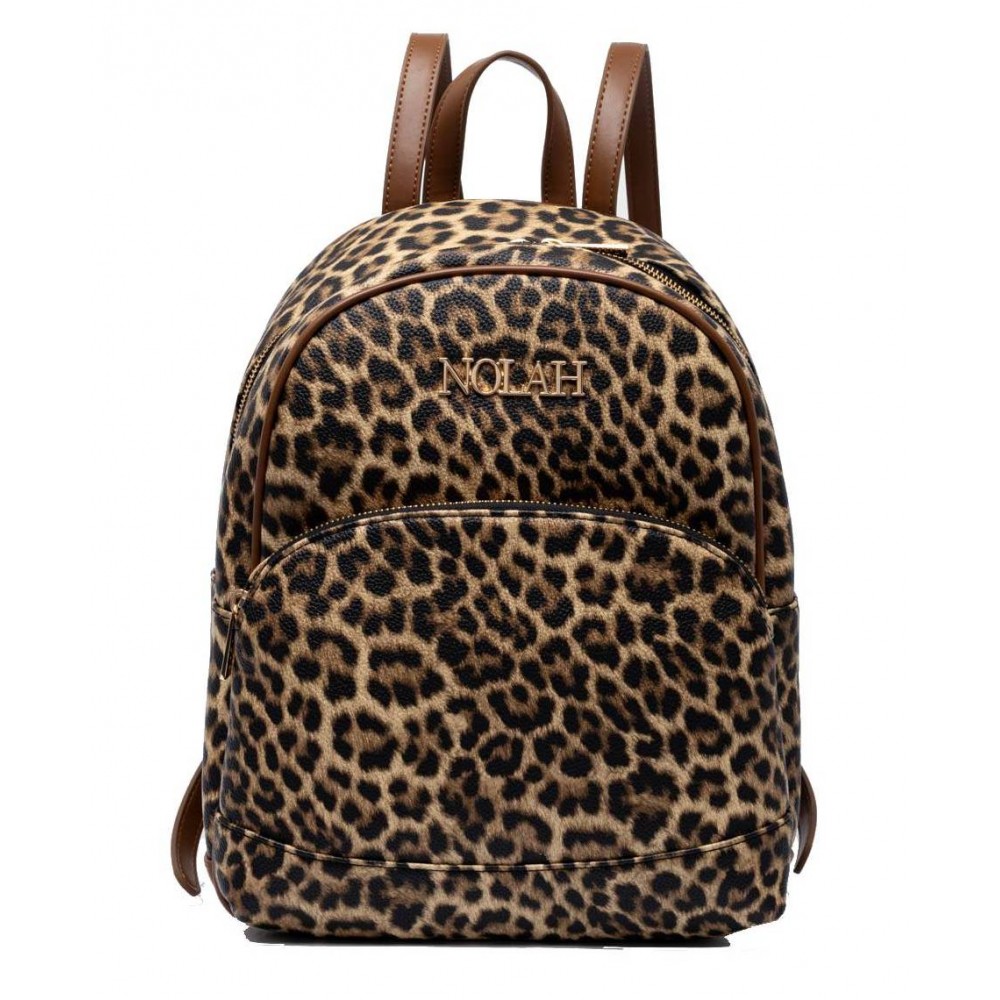 NOLAH Jordan Brown Leopard τσάντα πλάτης