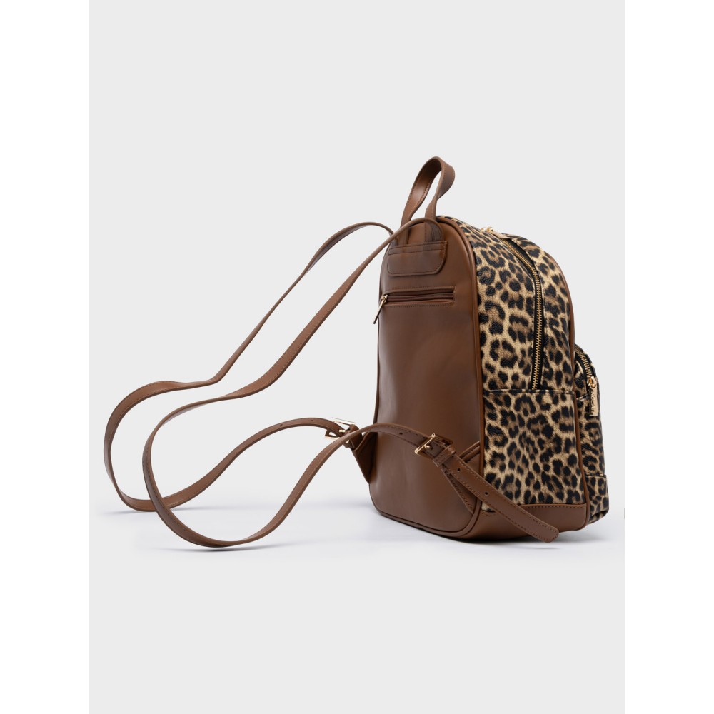NOLAH Jordan Brown Leopard τσάντα πλάτης