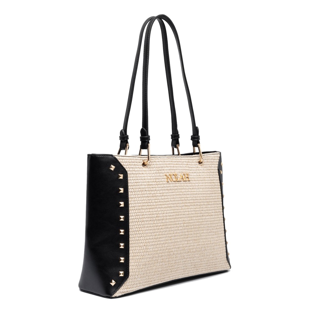 NOLAH Ipanema Cream Black τσάντα ώμου