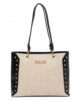 NOLAH Ipanema Cream Black τσάντα ώμου