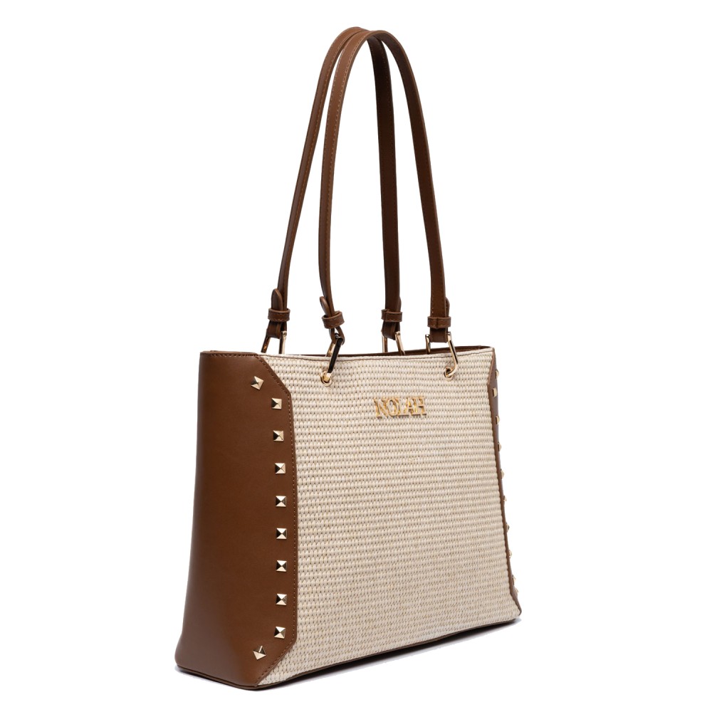 NOLAH Ipanema Cream Brown τσάντα ώμου