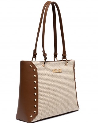 NOLAH Ipanema Cream Brown τσάντα ώμου