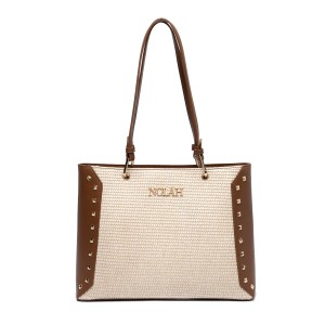 NOLAH Ipanema Cream Brown τσάντα ώμου