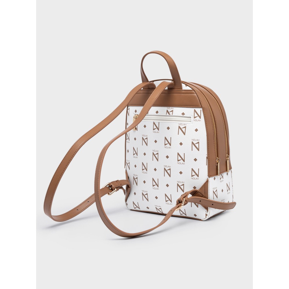 NOLAH Milo White – Brown Τσάντα Πλάτης Backpack