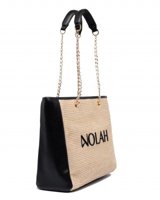 NOLAH Venice Beige Black τσάντα ώμου
