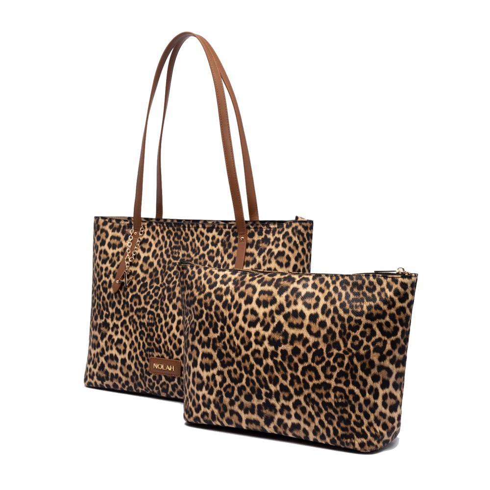 NOLAH Zuma Brown Leopard τσάντα ώμου 