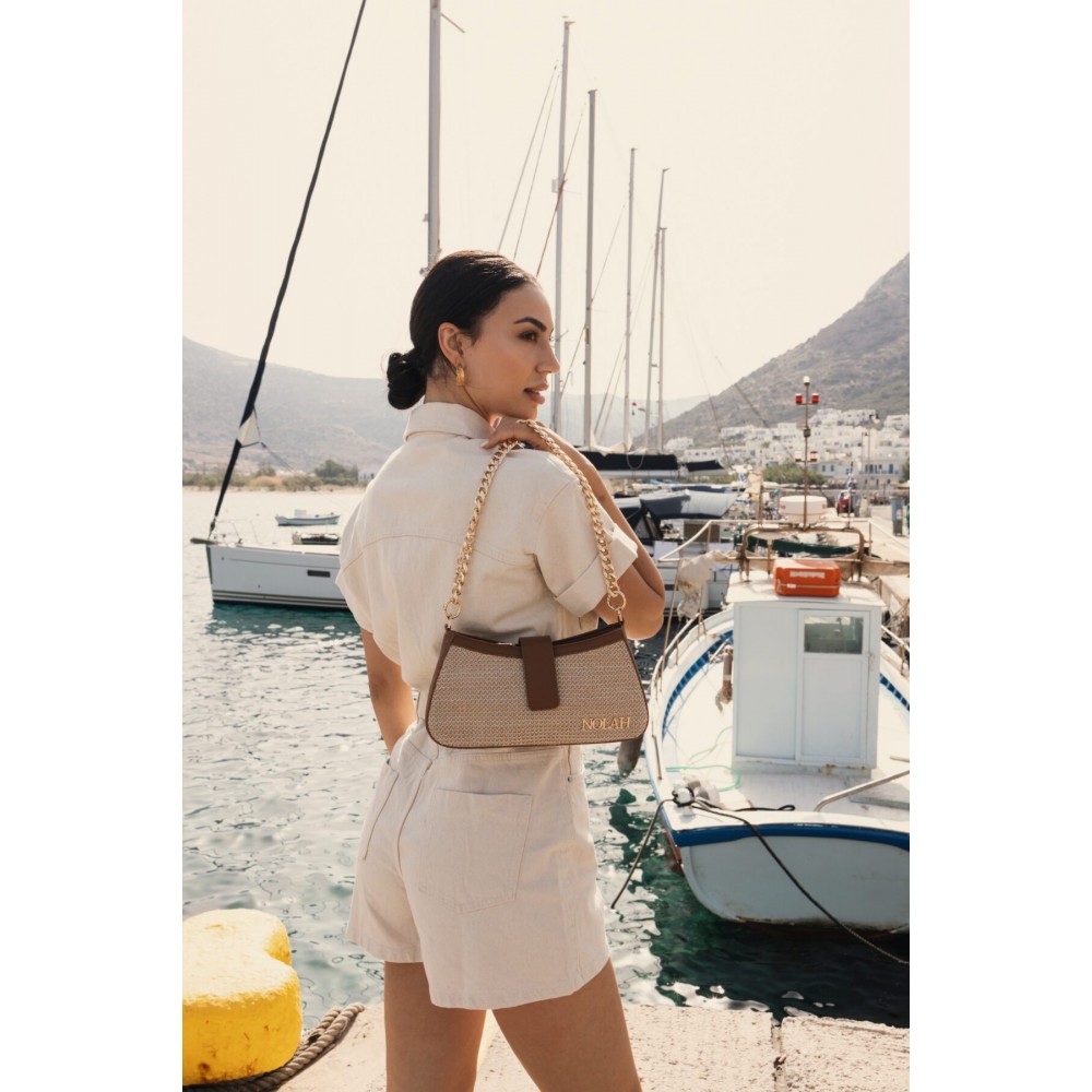 NOLAH Riviera Beige-Brown τσάντα ώμου & χιαστί