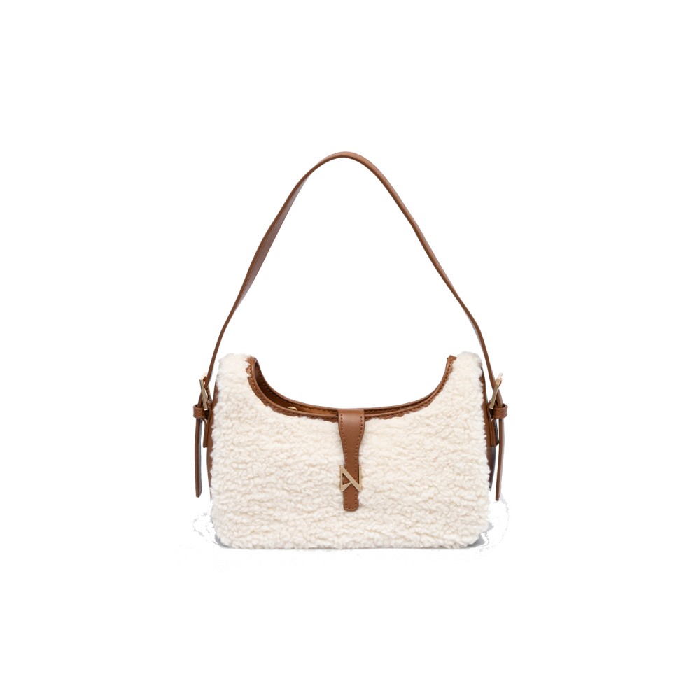 NOLAH Sheepy Offwhite Brown Τσάντα ώμου