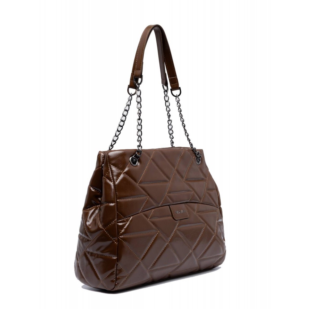 NOLAH Azillia Chocolate Brown τσάντα ώμου