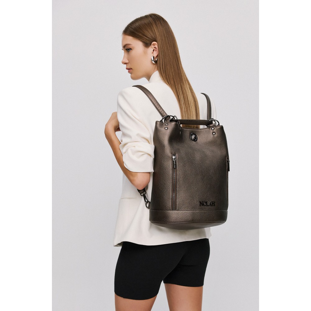 NOLAH Teo Metallic Gun Τσάντα Πλάτης Backpack & Ώμου
