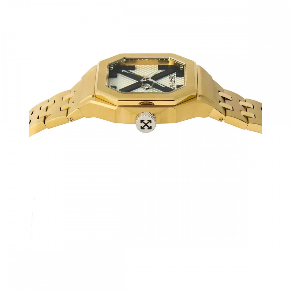 OFF-WHITE Heavy Duty Ανδρίκο Ρολόι Επίχρυσο Ανοξείδωτο Ατσάλι μπρασελέ OW1G011M0125