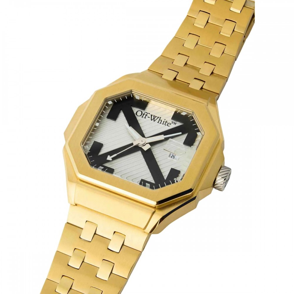 OFF-WHITE Heavy Duty Ανδρίκο Ρολόι Επίχρυσο Ανοξείδωτο Ατσάλι μπρασελέ OW1G011M0125