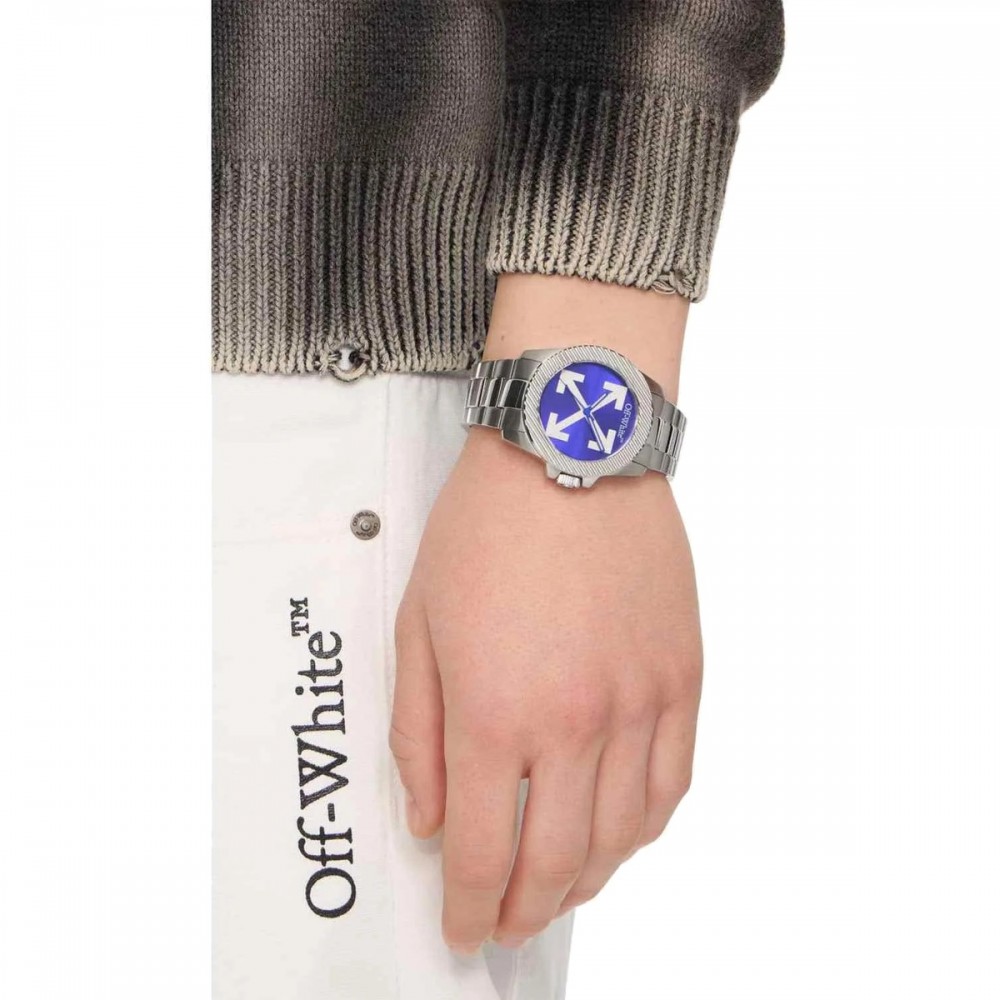 OFF-WHITE No Sir Ανδρίκο Ρολόι Ασημί Ανοξείδωτο Ατσάλι μπρασελέ OW1G019M0075