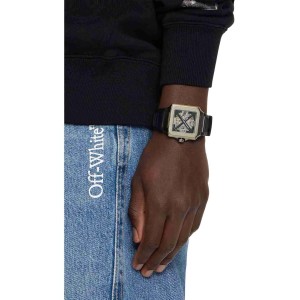 OFF-WHITE Proto Automatic Ανδρίκο Ρολόι Ασημί Μαύρο λουράκι σιλικόνης  OW1G008P0015