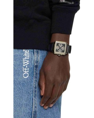 OFF-WHITE Proto Automatic Ανδρίκο Ρολόι Ασημί Μαύρο λουράκι σιλικόνης  OW1G008P0015