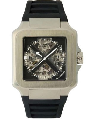 OFF-WHITE Proto Automatic Ανδρίκο Ρολόι Ασημί Μαύρο λουράκι σιλικόνης  OW1G008P0015