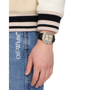 OFF-WHITE Proto Layer Ανδρικό Ρολόι Ασημί Μαύρο λουράκι σιλικόνης  OW1G009P0015