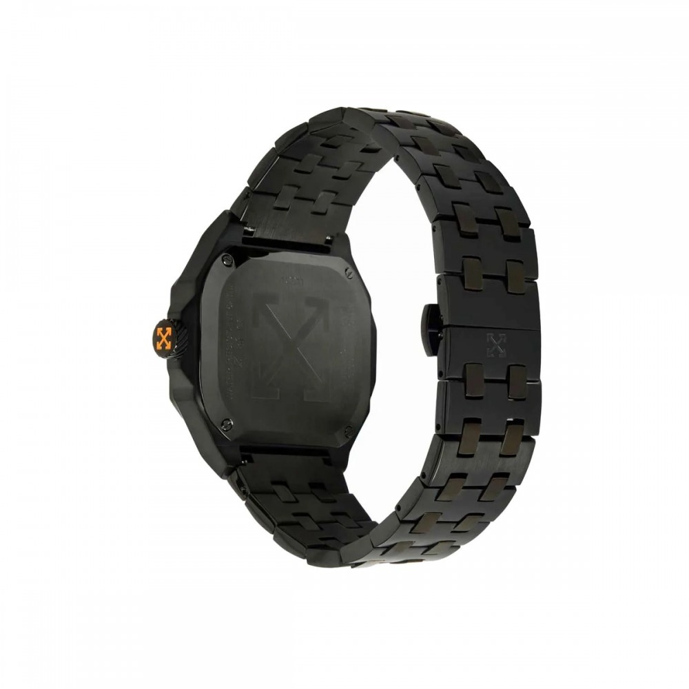 OFF-WHITE Heavy Duty Ανδρίκο Ρολόι Μαύρο Ανοξείδωτο Ατσάλι μπρασελέ OW1G011M0115