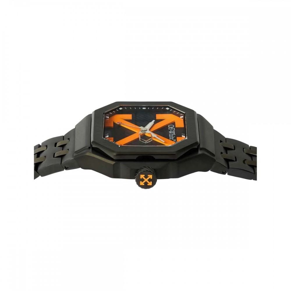 OFF-WHITE Heavy Duty Ανδρίκο Ρολόι Μαύρο Ανοξείδωτο Ατσάλι μπρασελέ OW1G011M0115