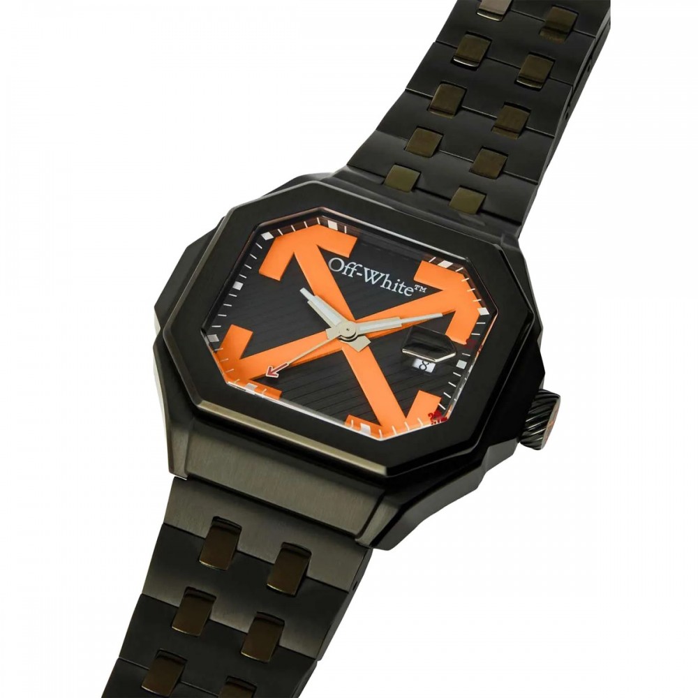 OFF-WHITE Heavy Duty Ανδρίκο Ρολόι Μαύρο Ανοξείδωτο Ατσάλι μπρασελέ OW1G011M0115