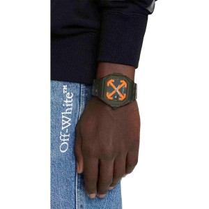 OFF-WHITE Heavy Duty Ανδρίκο Ρολόι Μαύρο Ανοξείδωτο Ατσάλι μπρασελέ OW1G011M0115