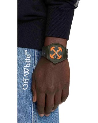 OFF-WHITE Heavy Duty Ανδρίκο Ρολόι Μαύρο Ανοξείδωτο Ατσάλι μπρασελέ OW1G011M0115