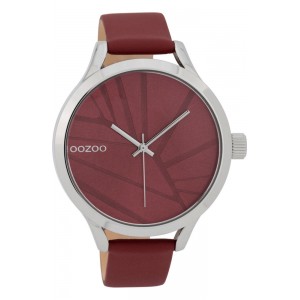 OOZOO Timepieces  Μπορντό Δερμάτινο Λουρί C9682 