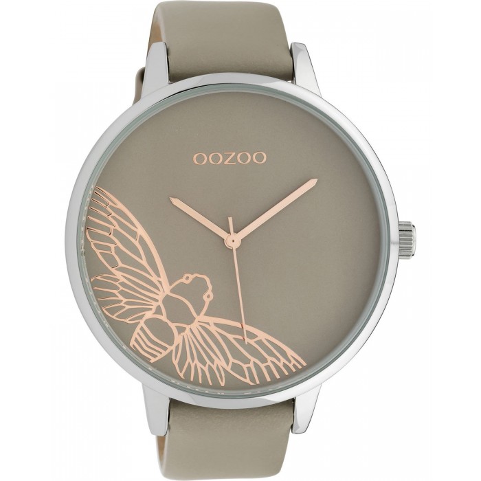 OOZOO timepieces Ρολόι Γυναικείο Μπεζ  Δερμάτινο Λουράκι C10077