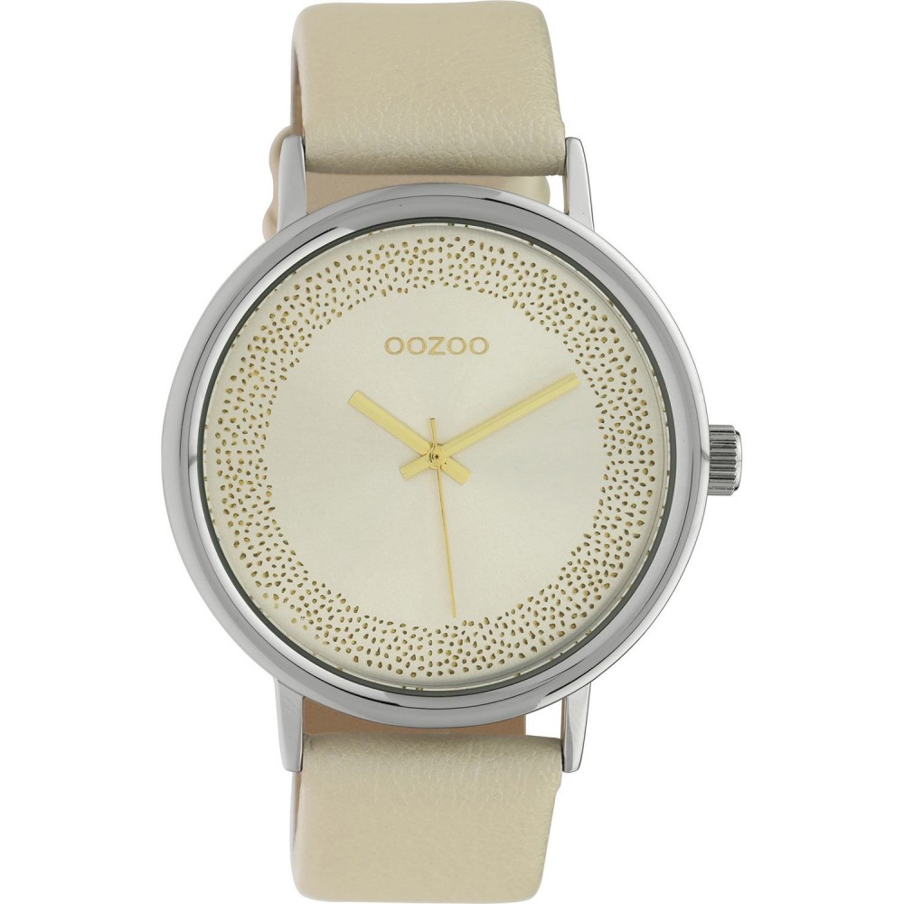 OOZOO timepieces Ρολόι Γυναικείο Μπεζ  Δερμάτινο Λουράκι C10097