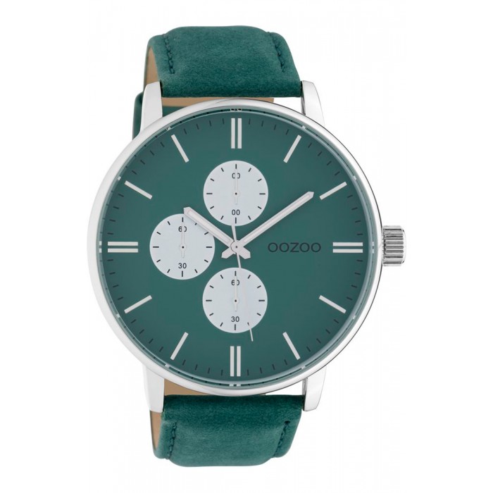 OOZOO timepieces XXL Ρολόι Ανδρικό Πράσινο Δερμάτινο Λουράκι C10313