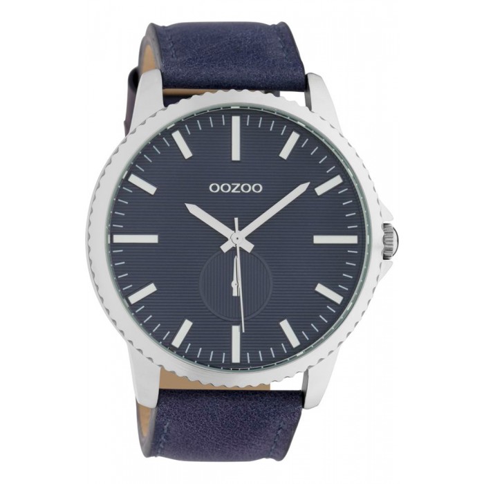 OOZOO Timepieces XXL Ρολόι Μπλε Δερμάτινο Λουρί C10332
