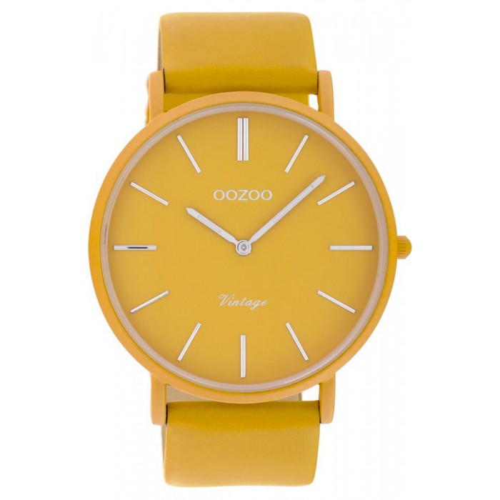 OOZOO Τimepieces Limited Ρολόι Κίτρινο Δερμάτινο Λουράκι C9881