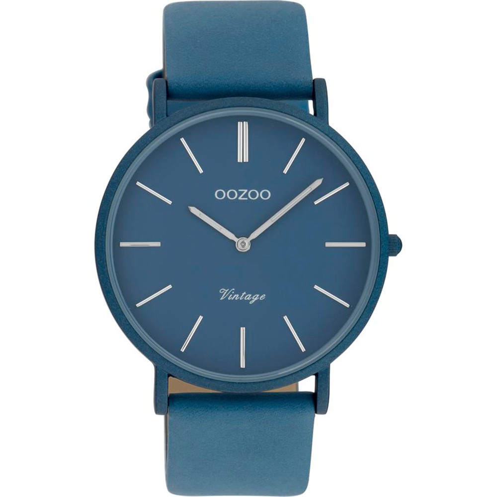 OOZOO Timepieces Vintage XL Dark Blue Leather Strap C9884