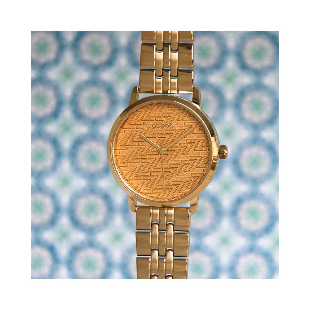 OOZOO Timepieces Ρολόι Γυναικείο Χρυσό Μπρασελέ Ανοξείδωτο Ατσάλι C10557